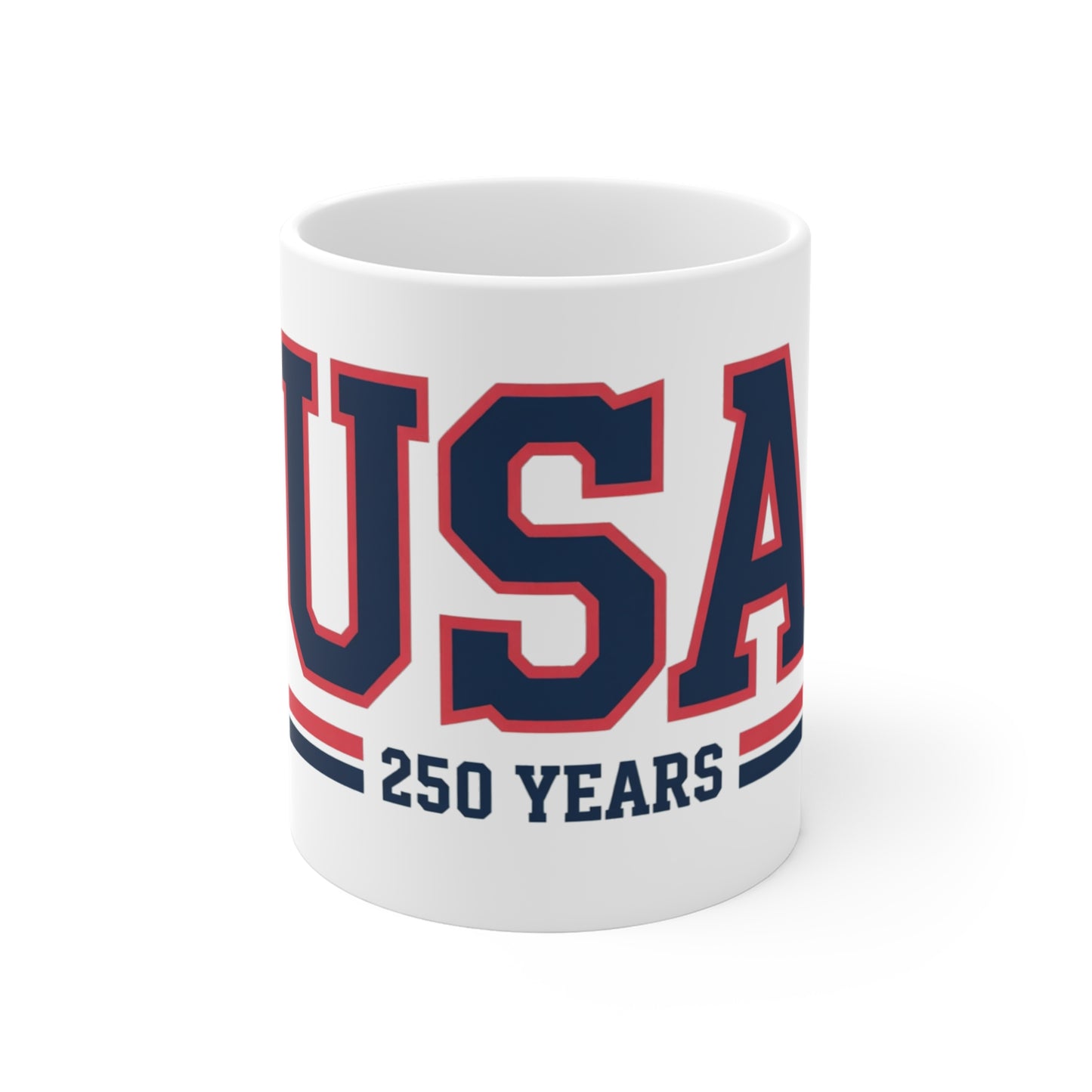 USA 250 Years Coffee Mug – Patriotic America Anniversary Mug – Red White Blue USA 250 Design – American Pride Gift Mug 11oz