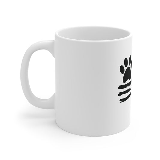 Stealth Paw American Flag Coffee Mug – Blacked Out USA Flag Dog Paw Mug – Minimalist Patriotic Pet Lover Cup – Subtle Freedom Gift Mug Mug 11oz