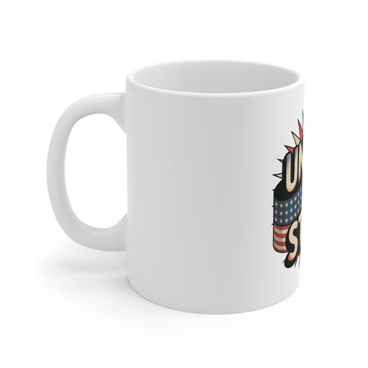 United We Stand Mug — Patriotic American Flag Coffee Cup (11oz)