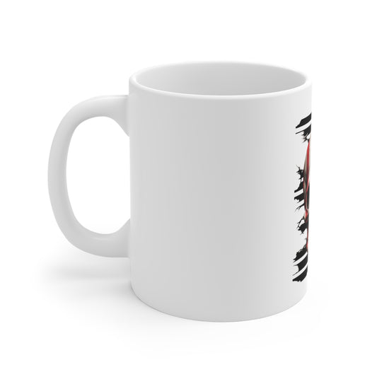American Flag Skull Mug — Patriotic Skull Coffee Cup (11oz)