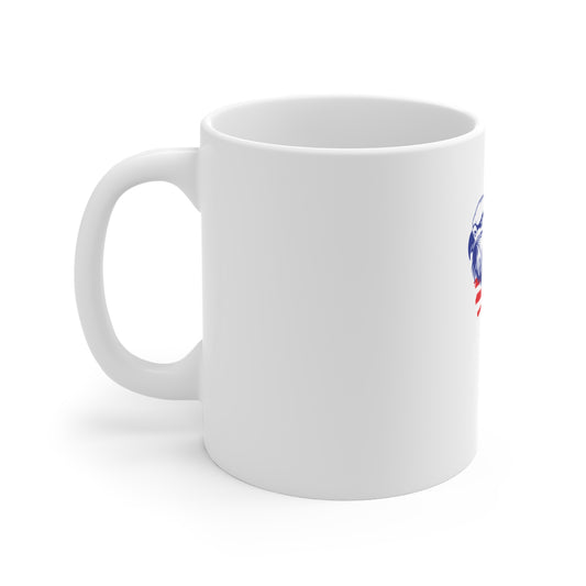American Eagle Head Coffee Mug – Patriotic Eagle Mug – USA Freedom Head Design Cup – Red White Blue Americana Gift Mug 11oz