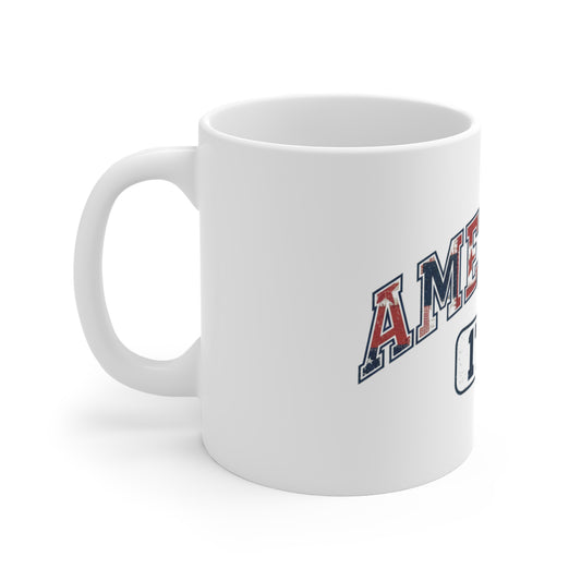 American 1776 Coffee Mug – Vintage Distressed USA Mug – Patriotic Americana Cup – Classic Independence Day Gift Mug 11oz