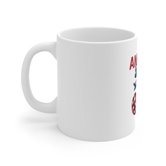 America Cherry 11oz Mug — Patriotic Stars & Stripes Coffee Cup