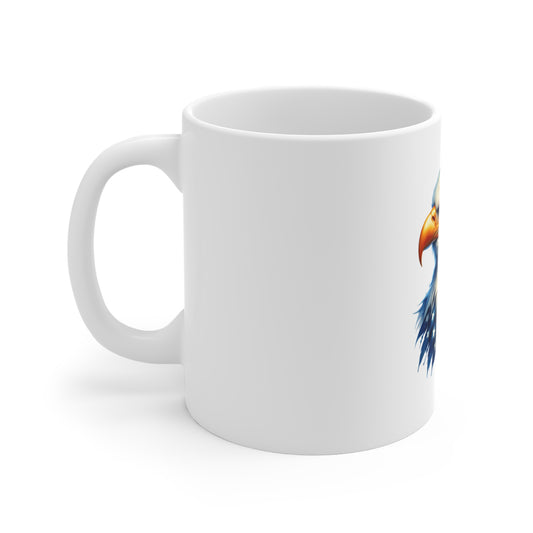 Patriotic Bald Eagle Coffee Mug – American Flag Head 11oz