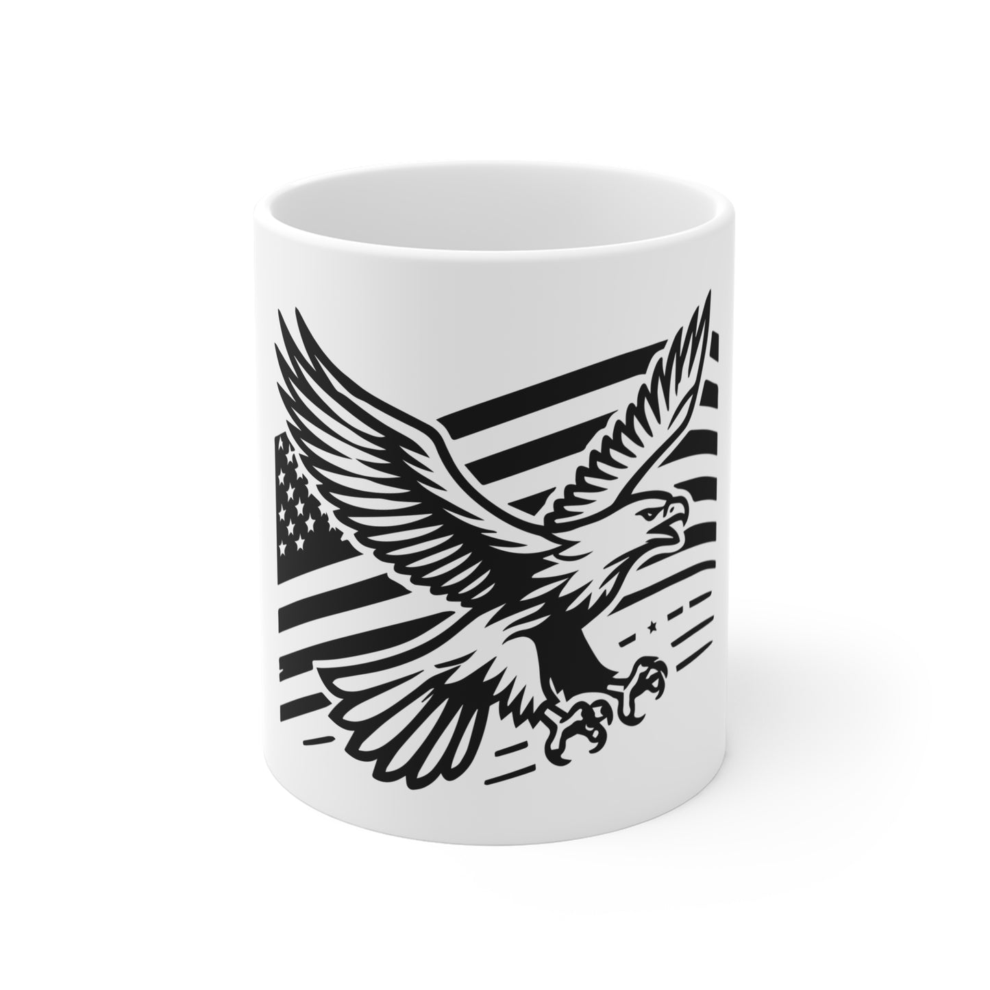 Bold American Flag Mug – High Contrast USA Flag Coffee Mug – Modern Patriotic Cup – Striking Americana Mug Mug 11oz