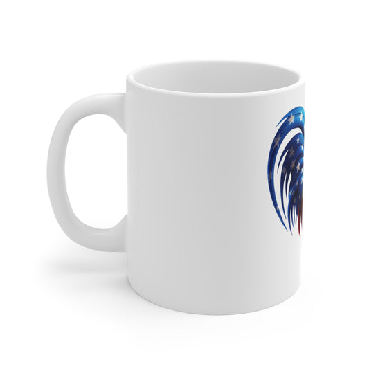 Patriotic Rooster Coffee Mug – American Flag Rooster Mug – Red White Blue Farmhouse Chicken Art Cup – USA Gift Mug Patriotic Rooster Mug — American Flag Farmhouse Coffee Cup