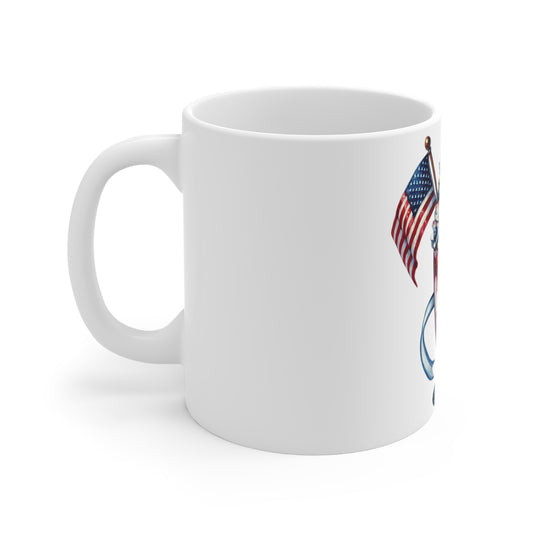 Patriotic Cherry Milkshake Coffee Mug – 4th of July Fireworks Dessert Mug – Red White Blue Americana Drink Cup – Festive Summer Celebration Mug 11oz Patriotic Milkshake Mug – American Flag Fourth of...