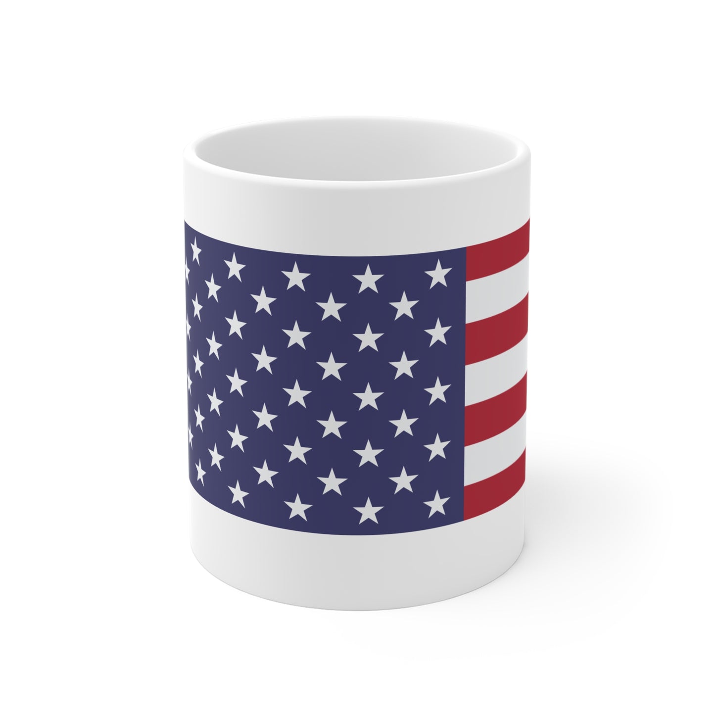 Classic American Flag Coffee Mug – Minimalist USA Stars & Stripes Mug – Clean Patriotic Design Cup – Timeless Americana Gift Mug 11oz