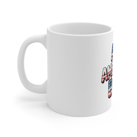 All American Boy Mug – 11oz Patriotic Coffee Cup (USA Flag Design)