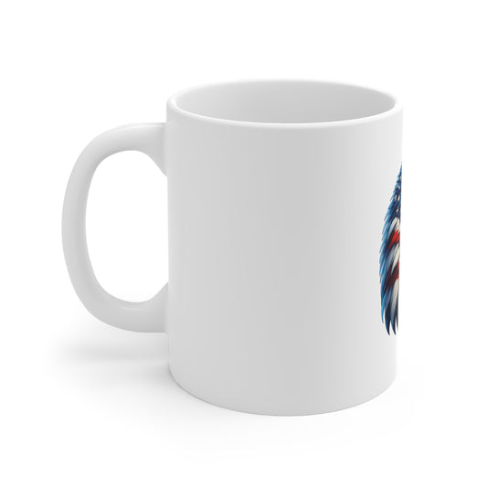 Patriotic Eagle Coffee Mug — American Flag Bald Eagle 11oz