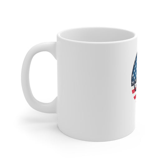 American Flag Skull Mug — Patriotic Skull Coffee Mug (11 oz)