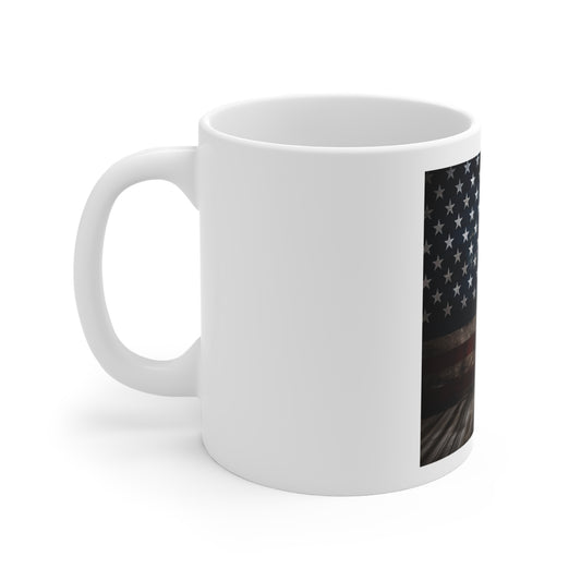Rustic American Flag Coffee Mug – Wood Plank USA Flag Mug – Distressed Patriotic Mug – Vintage Americana Coffee Cup American Flag Rustic 11oz Mug — Vintage USA Patriot Coffee Cup for Veterans & Fourth...