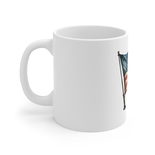 Vintage American Flag Coffee Mug – Distressed USA Flag 11oz