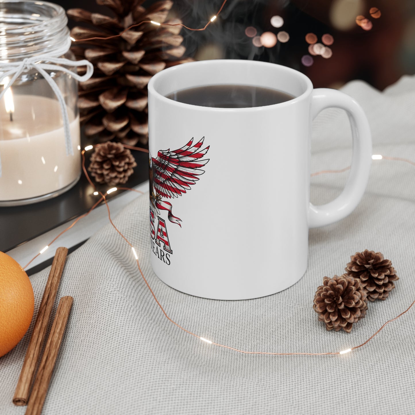USA 250 Years Eagle Mug – Patriotic American Flag Coffee Cup