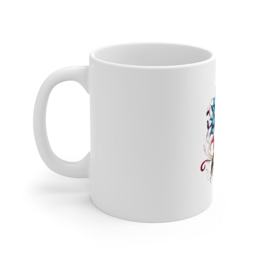 American Flag Sunflower Mug — Patriotic Floral 11oz Coffee Cup