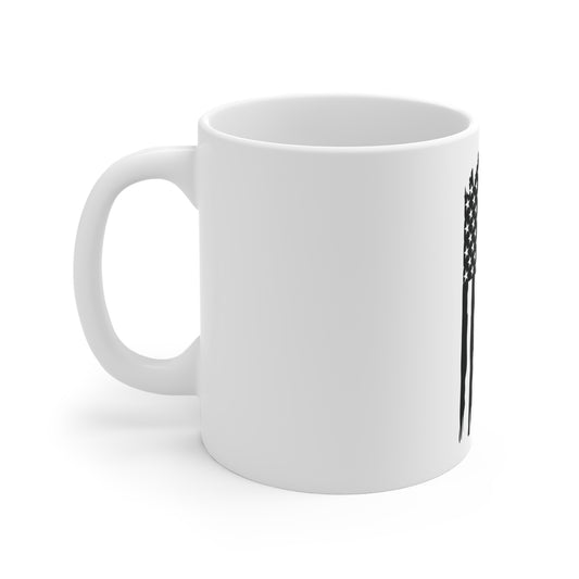 Split Eagle Flag Mug – Half Eagle Half American Flag Coffee Mug – Distressed Patriotic USA Cup – Bold Freedom Gift Mug 11oz
