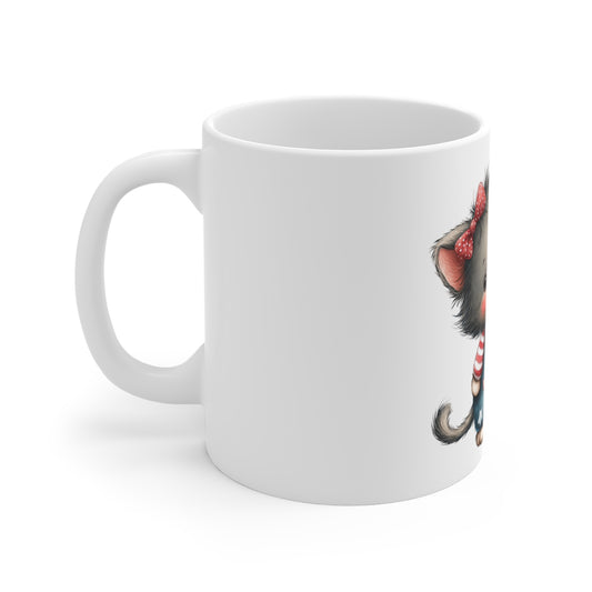 Patriotic Kitten Sparkler Coffee Mug – Cute 4th of July Cat Mug – Red White Blue Star Wand Cat Cup – Adorable Americana Gift Mug Cute Kitty with Magic Wand Mug — Adorable Cat Coffee Cup, Perfect Gift...