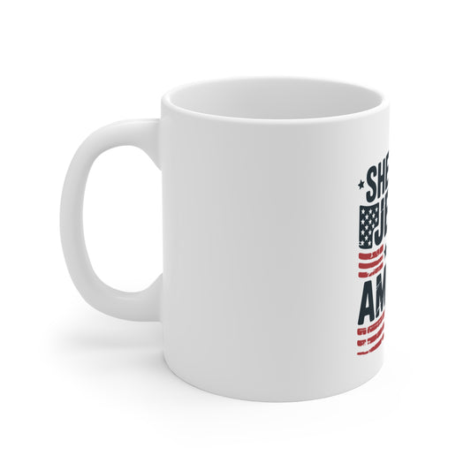 Patriotic Faith Mug — "She Loves Jesus and America Too" 11oz