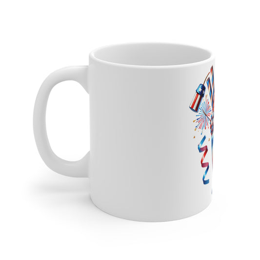 Patriotic Fireworks Milkshake Coffee Mug – 4th of July Marshmallow Dessert Mug – Red White Blue Celebration Cup – Americana Sweet Treat Mug – Festive Gift Mug 4th of July Patriotic Milkshake Mug - Red...