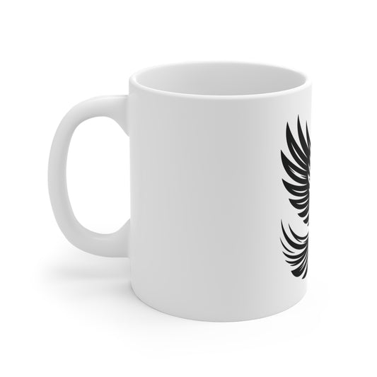 Black Eagle Attack Coffee Mug – Stealth American Eagle Mug – Tactical Flying Eagle Cup – Minimalist Patriotic Mug Mug 11oz
