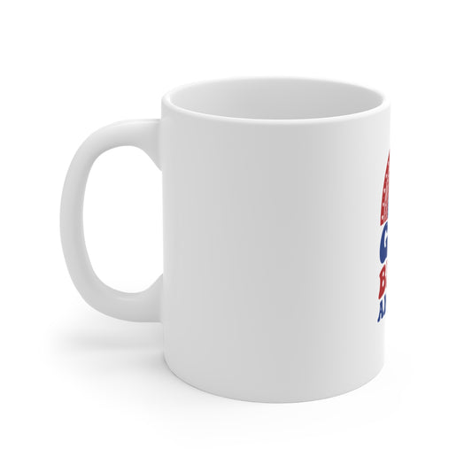 Patriotic Mug — "God Bless America" Red White Blue Coffee Cup