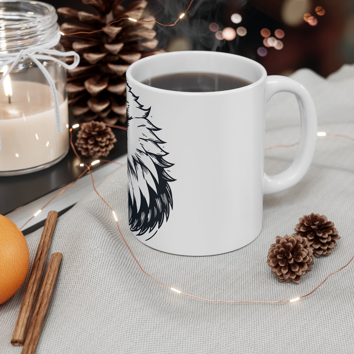 Bald Eagle Head Coffee Mug – Fierce Eagle Graphic Mug – Bold American Pride Cup – High-Contrast Patriotic Eagle Mug 11oz