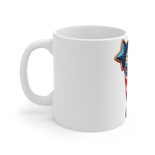 Patriotic Star Milkshake Coffee Mug – 4th of July Fireworks Mug – Red White Blue Dessert Cup – Americana Cookie Treat Mug – Festive Gift Mug Patriotic Milkshake Mug — 11oz 4th of July Red White Blue...