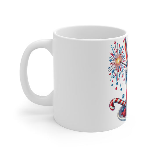 Patriotic Candy Milkshake Coffee Mug – 4th of July Sweet Treat Mug – Red White Blue Dessert Cup – Americana Fireworks Candy Mug Patriotic Candy Milkshake Mug — 11oz Red, White & Blue Dessert Drinkware...