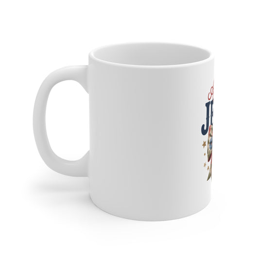 America Needs Jesus 11oz Coffee Mug — Patriotic Christian Gift