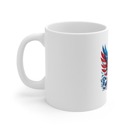 Patriotic Eagle Coffee Mug – American Flag Bald Eagle 11oz