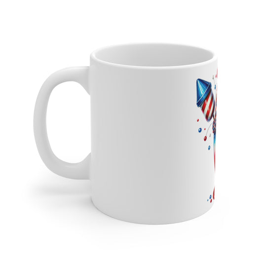 Patriotic Firework Milkshake Coffee Mug – 4th of July Rocket Dessert Mug – Red White Blue Americana Cup – Festive Celebration Mug – Gift Mug Patriotic Red White & Blue Milkshake Mug – 4th of July...