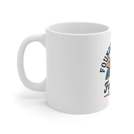 Founding Fathers Fan Club Mug — Patriotic 11oz Coffee Cup (Est. 1776)