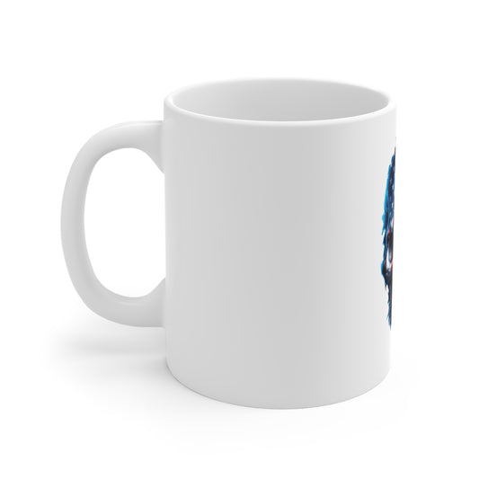 Patriotic Skull Eagle Coffee Mug – American Flag Skull Mug – USA Freedom Warrior Mug 11oz