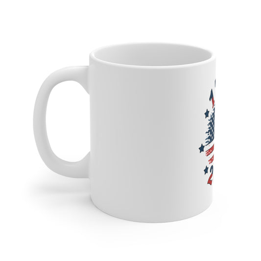 1776–2026 American Flag Mug — Patriotic 4th of July Coffee Cup
