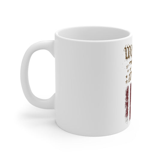 We the People 1776 Flag Mug — Vintage American Patriotic Coffee Cup