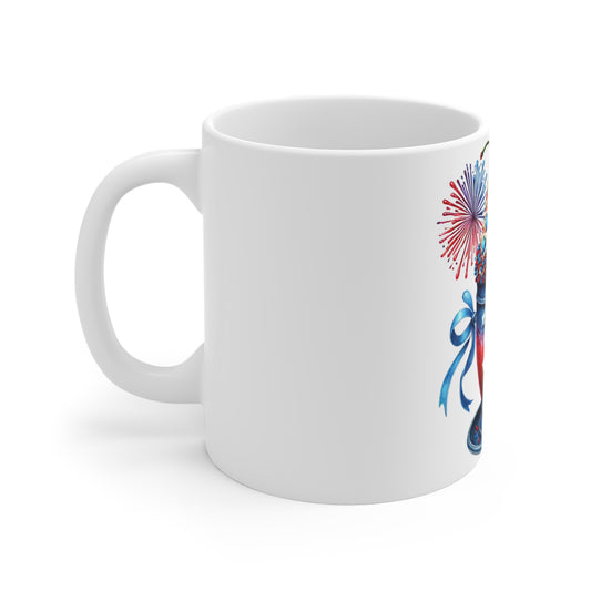 Patriotic Milkshake Coffee Mug – 4th of July Dessert Mug – Red White Blue Fireworks Cup – Americana Sweet Treat Mug – Festive Gift Mug Patriotic Cupcake Mug — 4th of July Fireworks Coffee Mug...