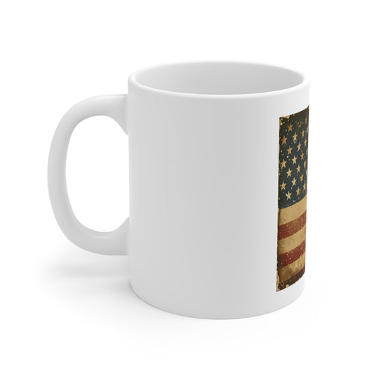 Vintage American Flag Coffee Mug – Speckled Distressed USA Flag Mug – Antique Patriotic Coffee Cup – Rustic Americana Heritage Gift Vintage American Flag Mug – Distressed USA Patriotic 11oz Coffee Cup...