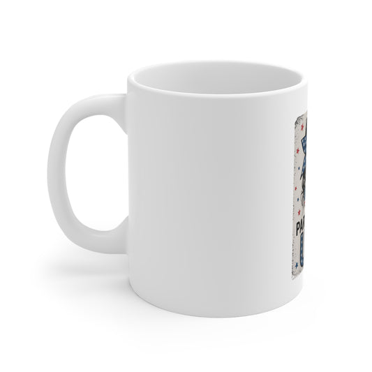 Party in the USA 11oz Mug - Patriotic Messy Bun Retro Fourth of July Coffee Cup
