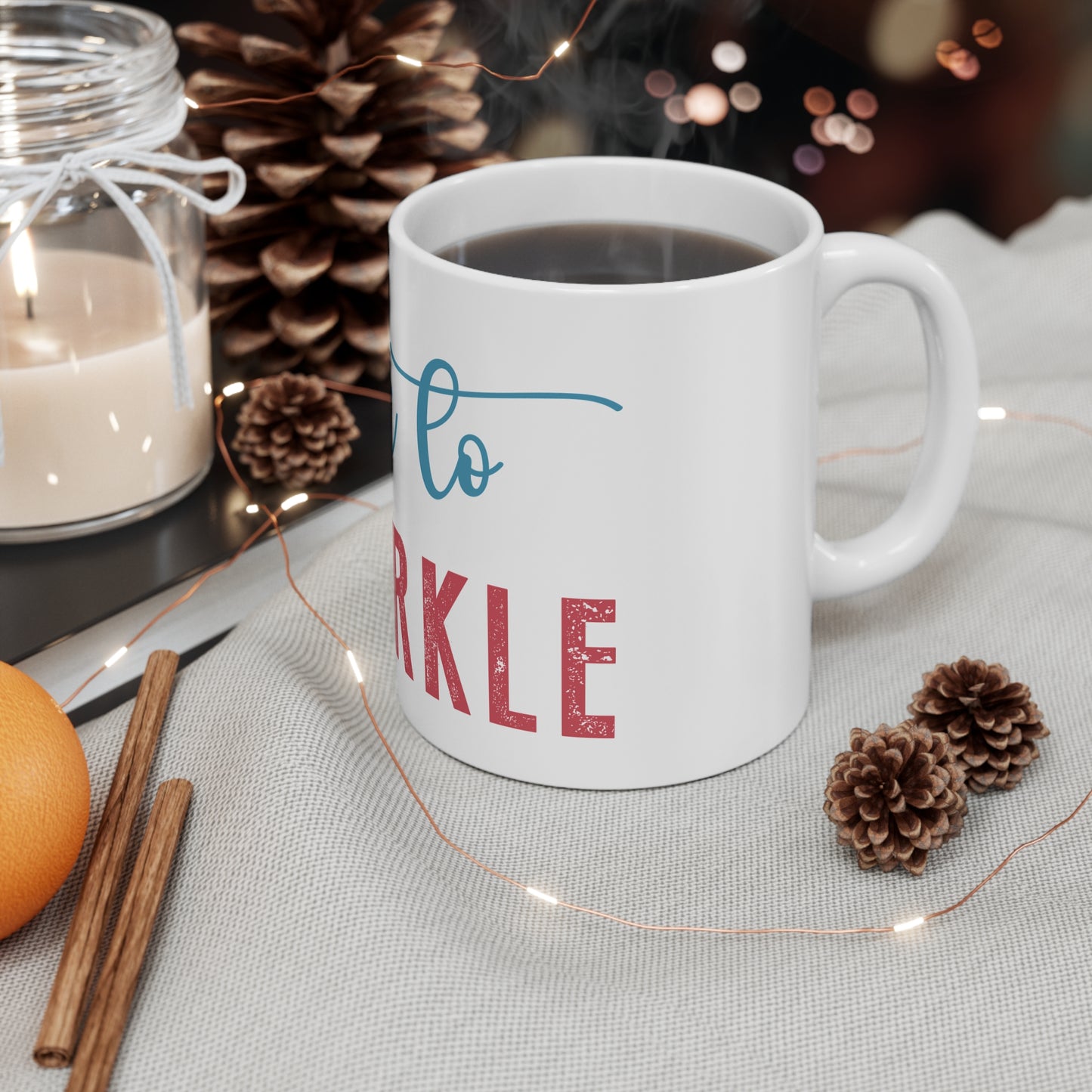 Free to Sparkle Mug – Patriotic Inspirational Coffee Cup – USA Pride Freedom Quote Design 11oz