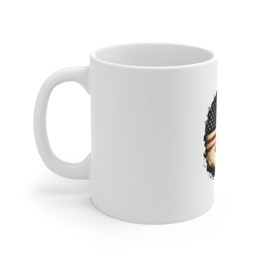 American Cowboy Mug - Western Rider with US Flag 11oz