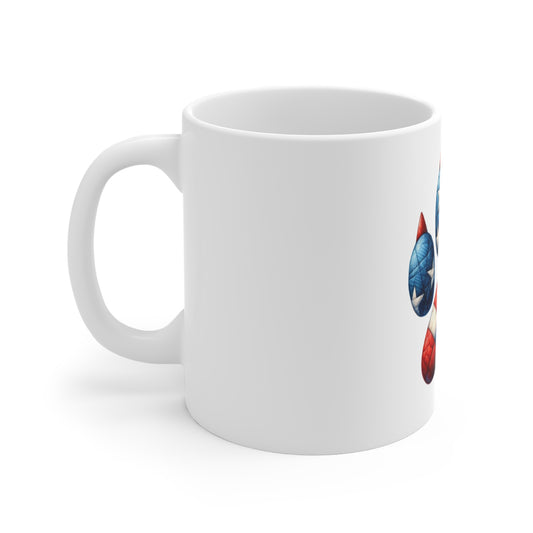 Patriotic Dog Paw Coffee Mug with Claw Detail – Red White Blue Patchwork Paw Print Mug – Bold Americana Dog Lover Gift – USA Pride Mug Patriotic Paw Print Mug — American Flag Dog/Cat Lover 11oz Coffee...