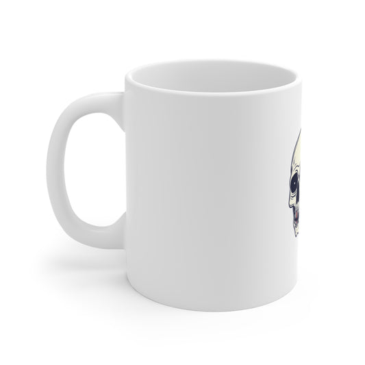 Skull & American Flag Coffee Mug — 11oz Patriotic Gothic Tea Cup