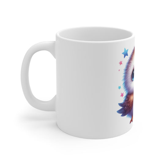 Cute Patriotic Chick Coffee Mug – Baby Bird Fireworks Mug – Kawaii Americana Animal Cup – Adorable 4th of July Gift Mug11oz