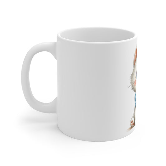 Patriotic Kitten with Bow Tie Mug – Cute USA Cat Coffee Mug – Americana Bow Tie Cat Mug – 4th of July Cat Lover Gift Patriotic Kitty Mug — Cute Cat with USA Bow Tie (11oz)