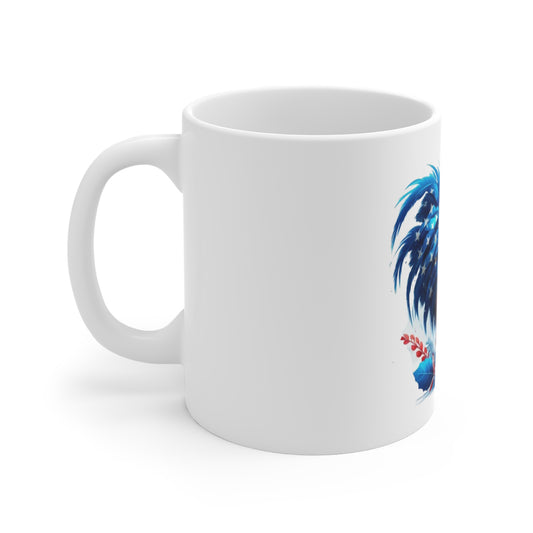 Patriotic Rooster Coffee Mug – Watercolor American Flag Chicken Mug – Red White Blue Farmhouse Rooster Cup – USA Gift Patriotic Rooster Coffee Mug — American Flag Rooster 11oz