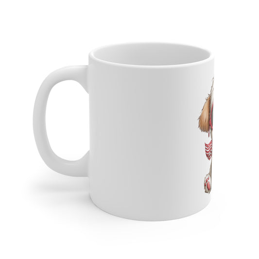 Cute Patriotic Puppy Sunglasses Mug – 4th of July Dog Coffee Mug – Americana Puppy with Glasses Cup – Red White Blue Pet Lover Gift Patriotic Puppy Mug – Cute Dog with American Flag Bandana (11oz...