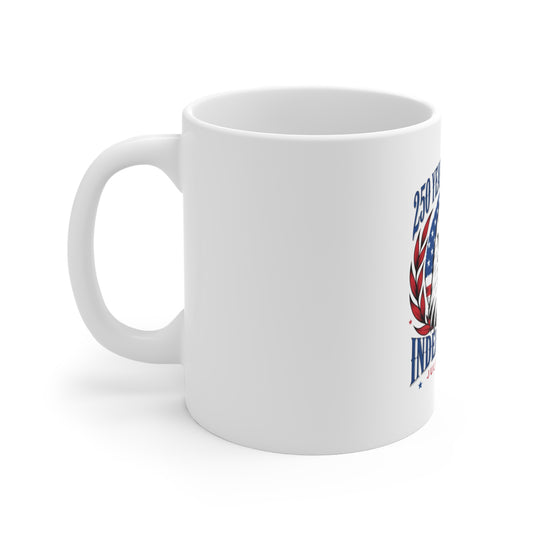 11oz Mug — 250 Years of American Independence July 4th 2026 Patriotic Eagle Coffee Cup