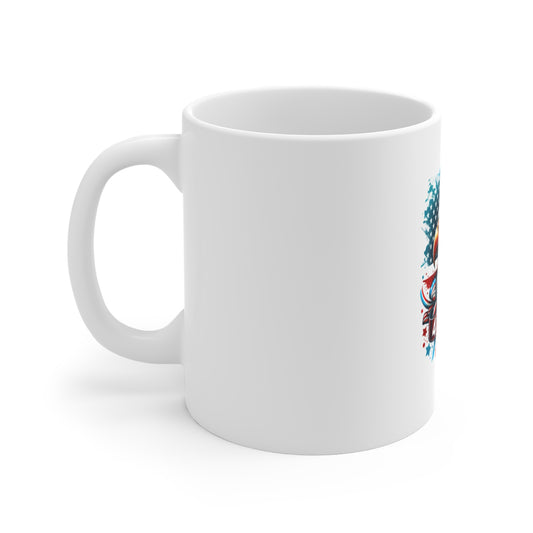 4th of July Eagle Coffee Mug — Patriotic USA Flag 11oz Ceramic Mug