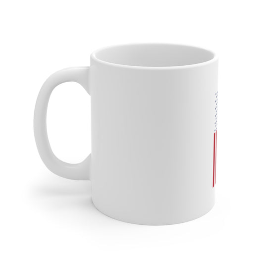 Minimalist American Flag Coffee Mug – Modern USA Flag Mug – Clean Red White Blue Design Cup – Simple Patriotic Gift Mug Mug 11oz