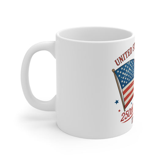 250th Anniversary USA Coffee Mug โ United States Flag & Statue of Liberty 1776โ2026